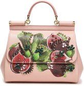 Thumbnail for your product : Dolce & Gabbana Embellished Printed Textured-leather Shoulder Bag