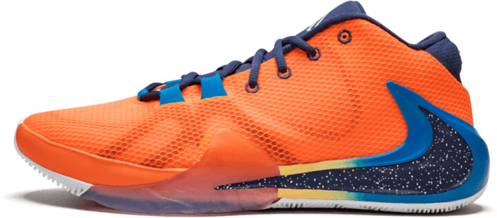 navy orange nike shoes