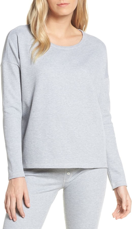 splendid draped waffle knit thermal hoodie