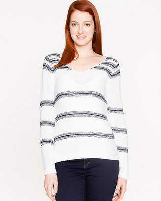 Le Château Stripe Jersey V-Neck Sweater