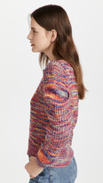 Thumbnail for your product : En Saison Puff Sleeve Space Dye Crew Neck Sweater
