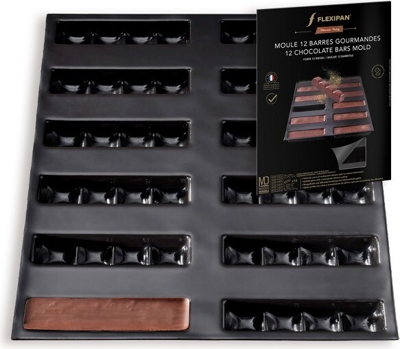 Silpat SilpatFlexipan12ChocolateGranolaBarsPremiumSiliconeBakingPan