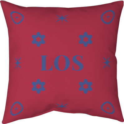 Khieu Los Angeles Basketball Colors Red Blue White Cotton Twill Pillow 14 Inch X 14 Inch