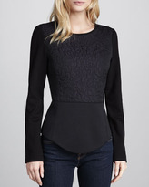 Thumbnail for your product : Tibi Long-Sleeve Quilted Peplum Top