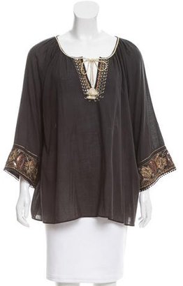 Calypso Embellished Embroidered Top