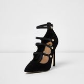 Thumbnail for your product : River Island Womens Black strappy front court shoes