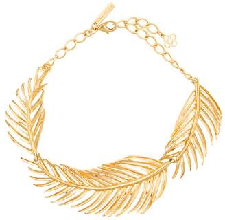 Oscar de la Renta palm leaf choker necklace