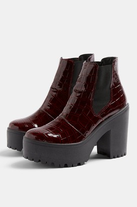 maroon chelsea boot
