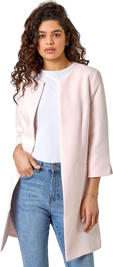 Smart Casual Smart Fitted Coat Roman Originals Textured Longline