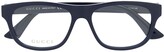 Thumbnail for your product : Gucci Eyewear Logo Plaque Rectangular-Frame Glasses