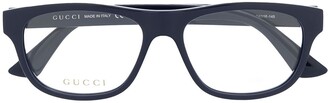 Gucci Eyewear Logo Plaque Rectangular-Frame Glasses