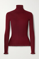 Thumbnail for your product : The Row Arzino Ruffled Ribbed Cashmere And Silk-blend Turtleneck Sweater