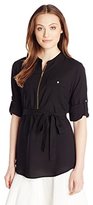 Thumbnail for your product : Calvin Klein Women's Printed Tunic Roll Sleeve Blouse