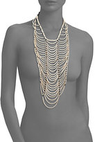 Thumbnail for your product : Brunello Cucinelli River Stone, Silver & Leather Breastplate Necklace