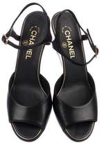 Thumbnail for your product : Chanel CC Leather Wedges
