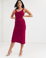 Thumbnail for your product : ASOS DESIGN velvet scoop neck midi slip dress