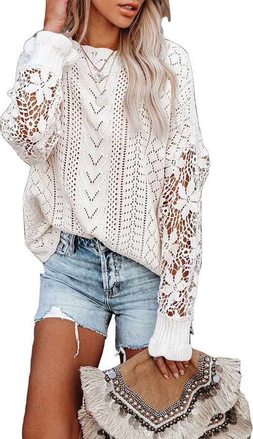 white lace jumper