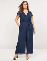 Thumbnail for your product : Lane Bryant Faux-Wrap Shimmer Jumpsuit