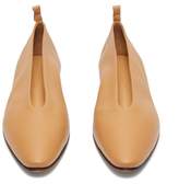 Thumbnail for your product : Bottega Veneta High Vamp Leather Ballet Flats - Womens - Nude