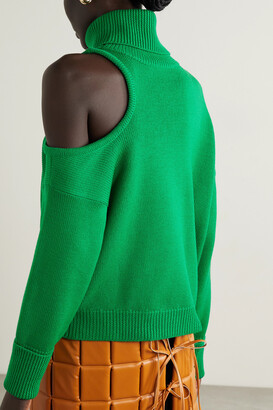 Monse Cutout Merino Wool Turtleneck Sweater - Green - ShopStyle