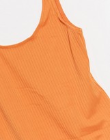 Thumbnail for your product : Weekday Emerald ribbed swimsuit in coral