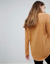 Thumbnail for your product : ASOS Design T-Shirt with Long Sleeve in Linen Mix
