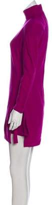 Versace Wool Long Sleeve Dress Violet Wool Long Sleeve Dress