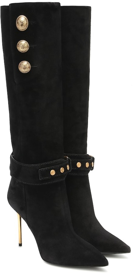 Black Suede High-heel, Knee High Boots | Shop the world's largest 