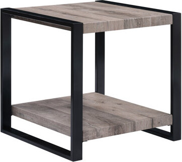 17 Stories Rustic Brown Black 3pc Cocktail - Rectangular Coffee Table & Square End Tables Contemporary Style Wooden Furniture For Living Room Area Modern 2 Fin