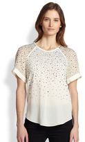 Thumbnail for your product : Rebecca Taylor Silk Rhinestone-Embellished Top