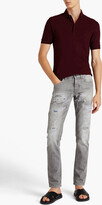 Thumbnail for your product : Dolce & Gabbana Slim-fit embroidered distressed denim jeans