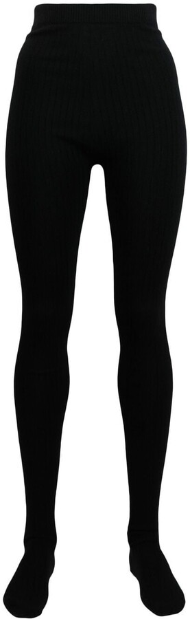 black ribbed tights