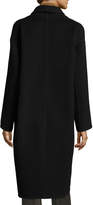 Thumbnail for your product : Vince High-Collar Crossover-Front Wool Top Coat