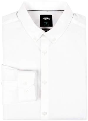 Burton Mens Jacquard Slim Fit Button Down Collar Shirt