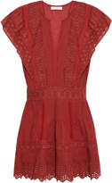 Thumbnail for your product : Vanessa Bruno Crochet-trimmed Broderie Anglaise Cotton, Ramie And Linen-blend Mini Dress