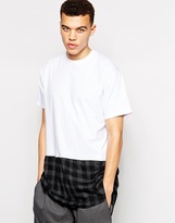 Thumbnail for your product : B.Tempt'd The Ragged Priest Longline T-Shirt with Check Hem