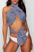 Thumbnail for your product : boohoo Wrap Around Beach Top