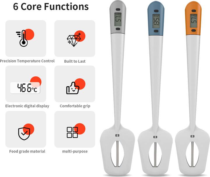 NONE Digital Candy Spatula with Thermometer Confectionery/Sugar/Candy Thermometer Meat Cake Milk Thermometer Tool