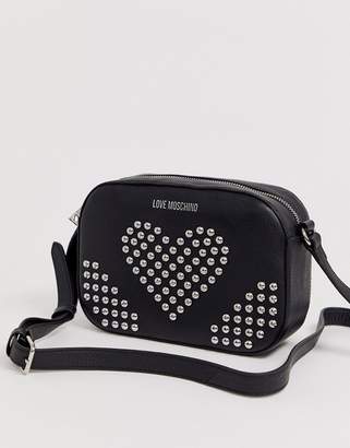 Love Moschino stud faux leather cross body bag