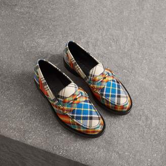 Burberry Tartan Cotton Penny Loafers