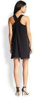 Thumbnail for your product : Rebecca Taylor Embellished-Neck Crossover-Back Dress