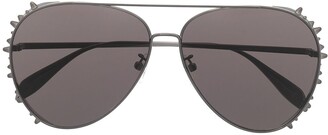 Alexander McQueen Sunglasses Spike-Trim Pilot Sunglasses