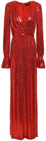 Thumbnail for your product : Jenny Packham Wrap-effect Embellished Silk Crepe De Chine Gown