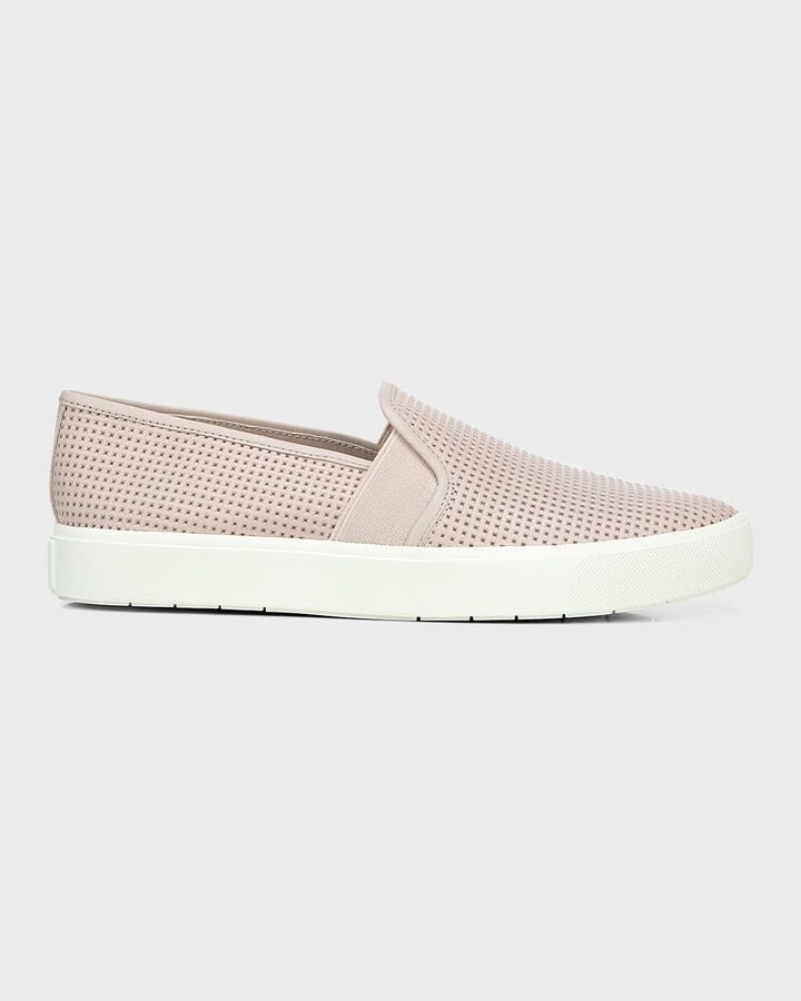 perforated leather slip on