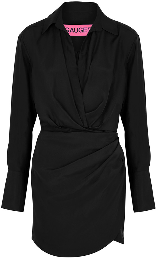 black silk shirt dress uk