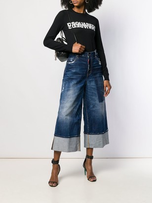 DSQUARED2 Wide Leg Panelled Jeans
