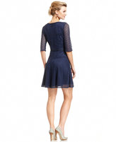 Thumbnail for your product : Tahari by Arthur S. Levine Crochet Lace Belted Dress