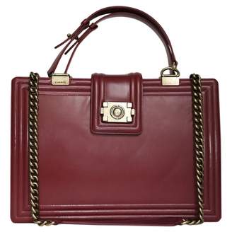 Chanel Boy Tote Burgundy Leather Handbag
