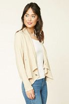 Thumbnail for your product : Forever 21 Drape-Front Shawl Collar Jacket
