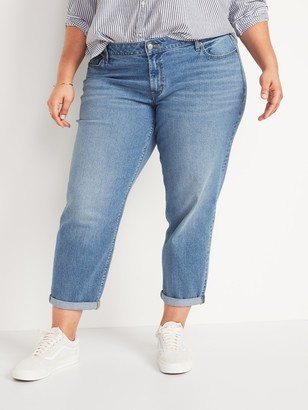 Old Navy Mid-Rise Boyfriend Straight Plus-Size Jeans - ShopStyle